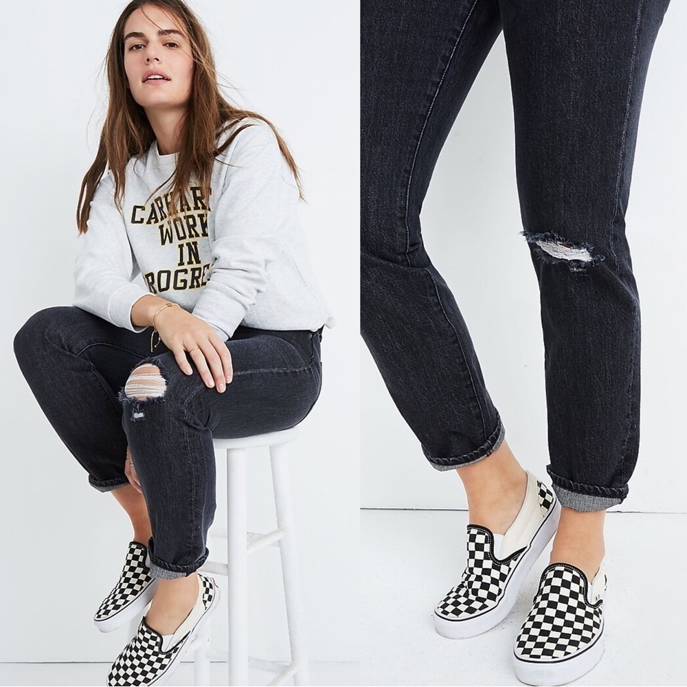 Madewell • The Perfect Vintage Jean in Roxstone Wash: Knee-Rip Edition black - Picture 6 of 12